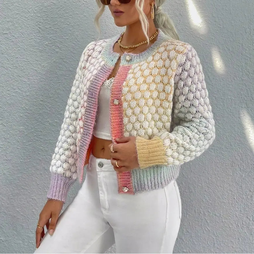 The Pearl Beach Bubble-Knit Cardigan