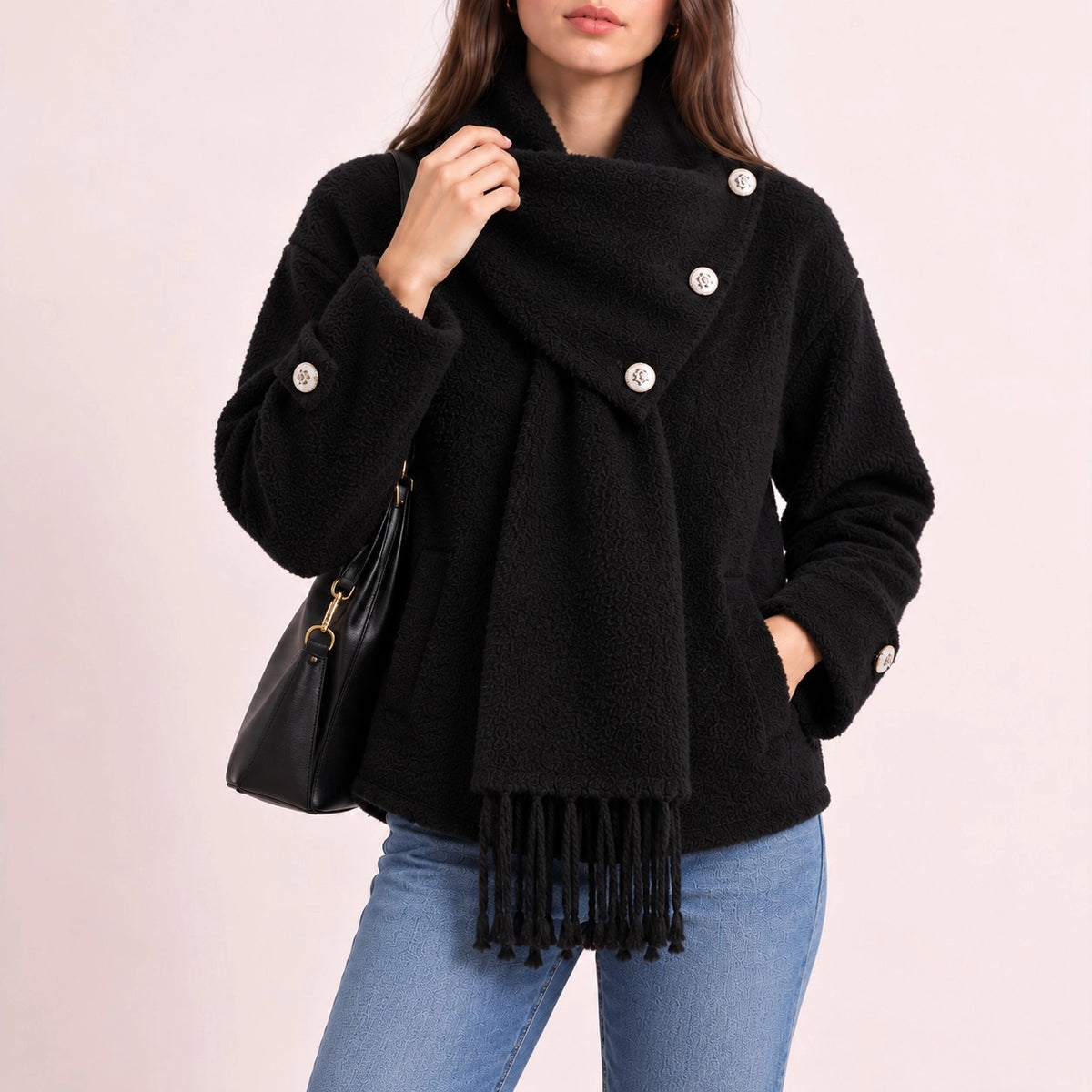 The Aspen Scarf Teddy Jacket