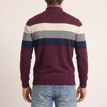 The Tasman Quarter-Zip Striped Knit