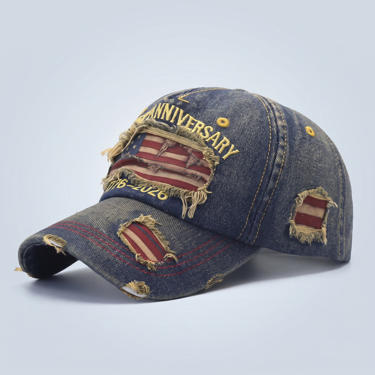 Washed denim cap