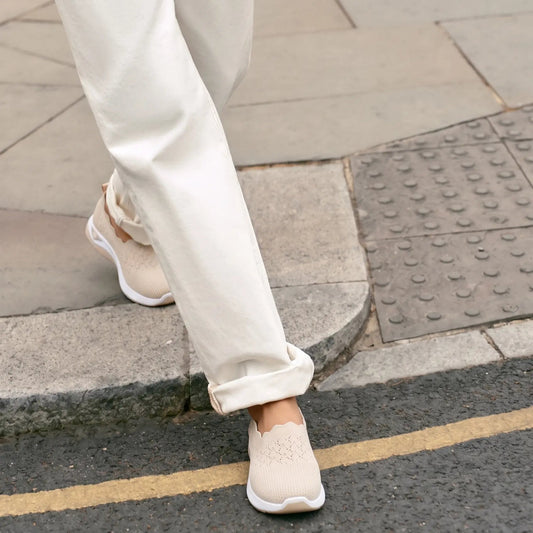 The Cleo Scalloped Knit Sneaker