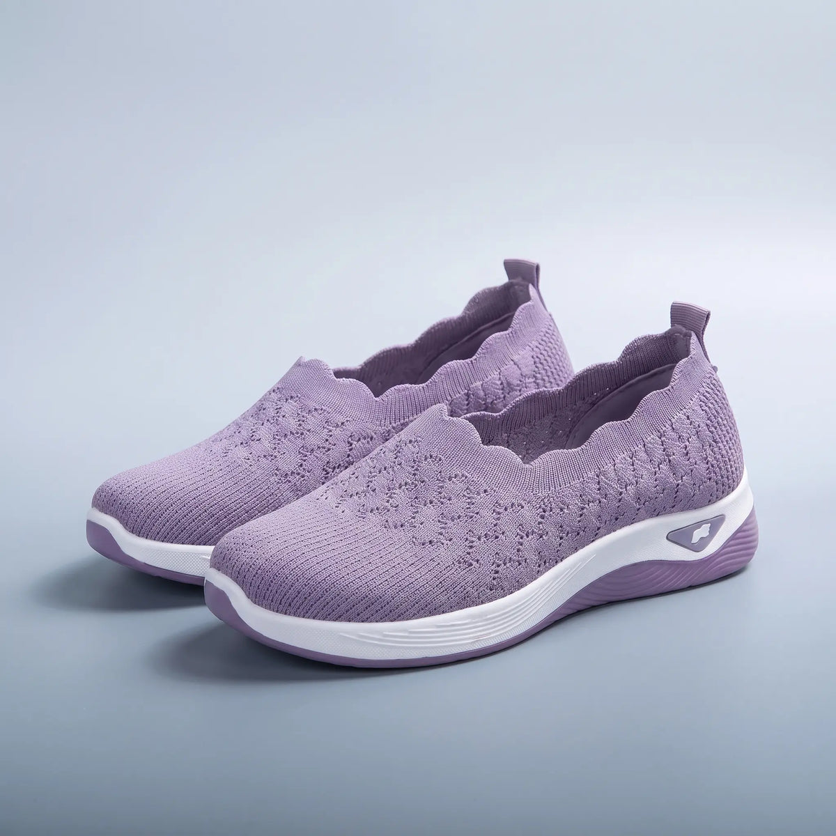 The Cleo Scalloped Knit Sneaker