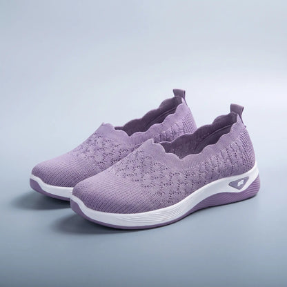 The Cleo Scalloped Knit Sneaker