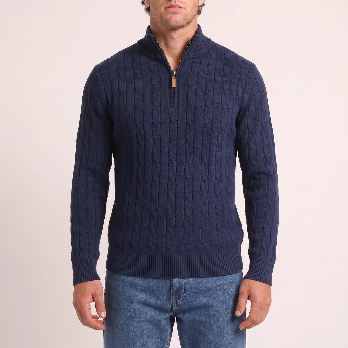 Torquay Cable-Knit Quarter-Zip
