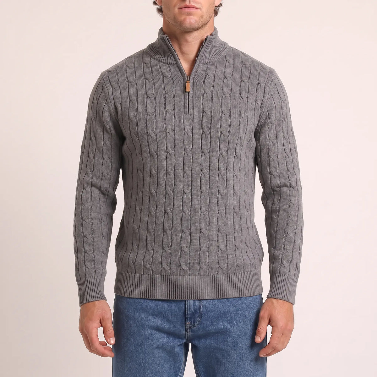 Torquay Cable-Knit Quarter-Zip