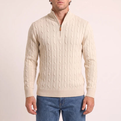 Torquay Cable-Knit Quarter-Zip