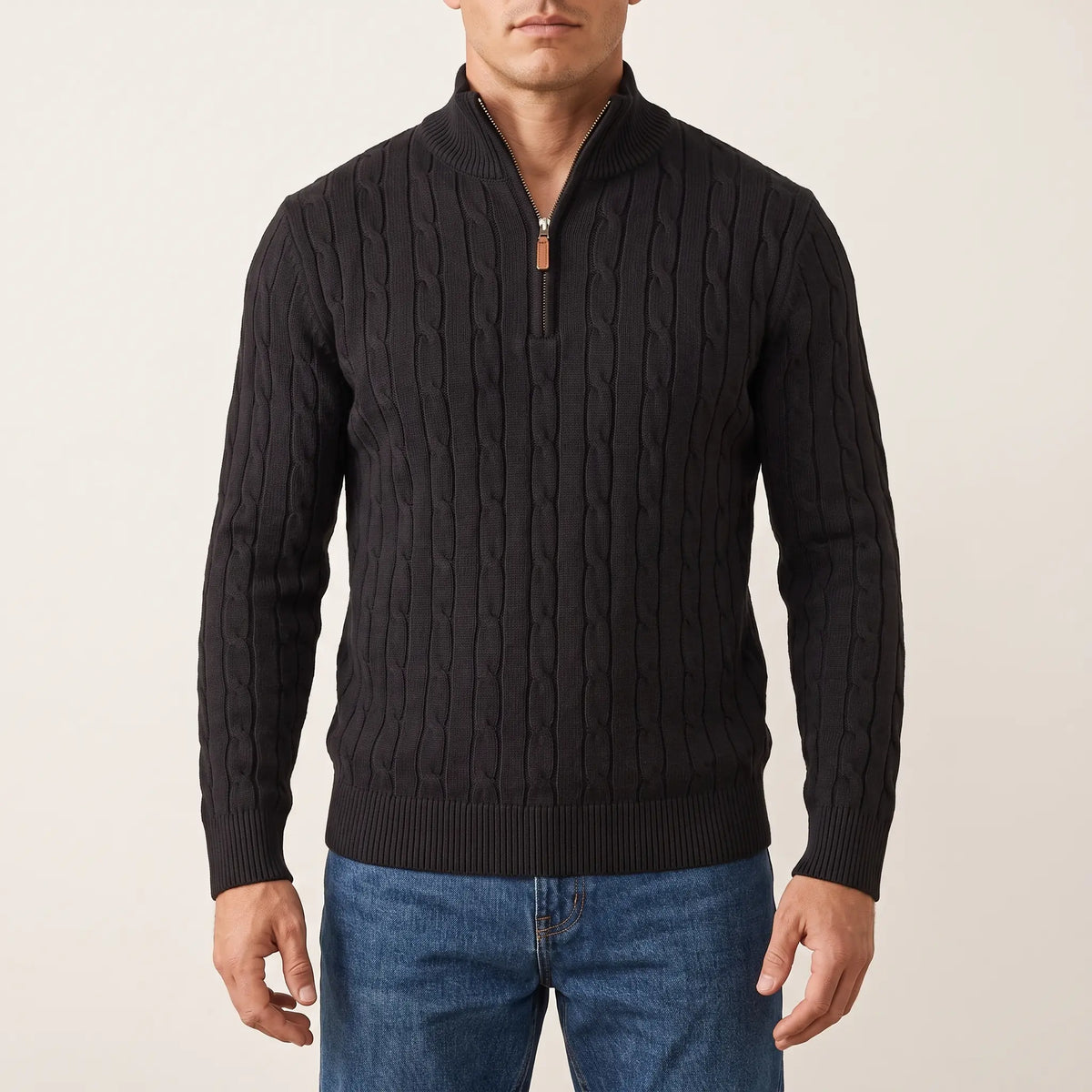 Torquay Cable-Knit Quarter-Zip
